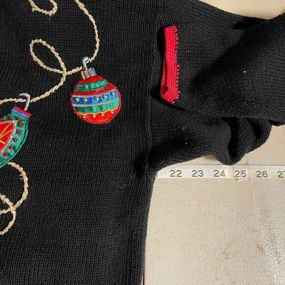 Vintage Nutcracker Embellished Cardigan Ugly Christmas Ornament Sweater Med - Picture 10 of 11